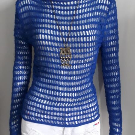 Blusa Azul Vazada